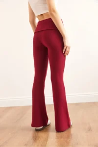 Olalook Women's Burgundy Waist Fold Spaghetti Strap Soft Taty - Image 7