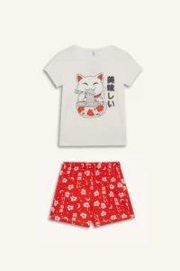 DeFacto 100% Cotton Anime Printed Pajama Set Girls - Image 7