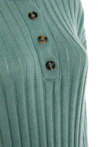 TRENDYOLMİLLA Mint Ribbed Wide Pattern Knitwear Top and Bottom Set - Image 6