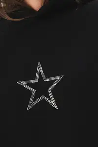 Trendiz Unisex Star Stroke Stone Printed Sweatshirt Black - Image 3