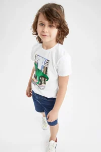 DeFacto Boys' Regular Fit Bermuda Jeans Shorts - Image 2