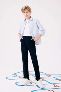 DeFacto Boy's Navy Blue Straight Leg Gabardine Trousers U3254a623au - Image 2
