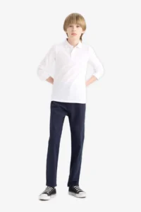 DeFacto Boy's Navy Blue Straight Leg Gabardine Trousers U3254a623au - Image 4