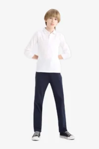 DeFacto Boy's Navy Blue Straight Leg Gabardine Trousers U3254a623au - Image 5
