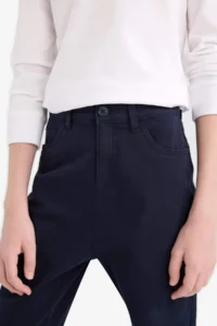 DeFacto Boy's Navy Blue Straight Leg Gabardine Trousers U3254a623au - Image 7