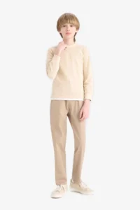 DeFacto Straight Leg Gabardine School Trousers Boy - Image 3