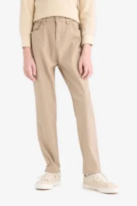 DeFacto Straight Leg Gabardine School Trousers Boy - Image 5