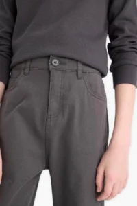 DeFacto Straight Leg Gabardine School Trousers Boy - Image 5