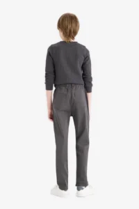 DeFacto Straight Leg Gabardine School Trousers Boy - Image 6