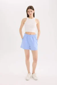 DeFacto 100% Cotton Elastic Waist with pocket Shorts