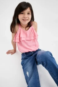DeFacto Girls' Sleeveless Blouse with Flounce Detail