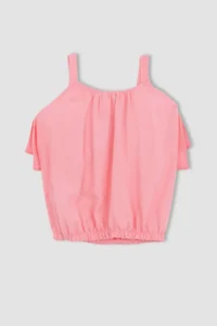 DeFacto Girls' Sleeveless Blouse with Flounce Detail - Image 5