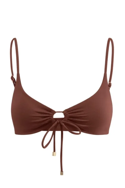 TRENDYOLMİLLA Brown bralette Covered Cut Out Detailed LYCRA® XTRA LIFE Bikini Top