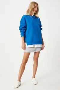 Happiness İstanbul Women's Blue Zipper Detailed Raised Knitted Sweatshirt - Image 5