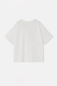 Trendyol Curve Ecru Yengeç Printed Oversized Fit LONG Size Plus Size T-Shirt - Image 3