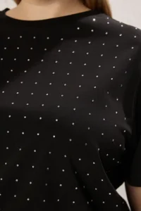 Trendyol Curve Black Stone Knitting Plus Size Tshirt - Image 3