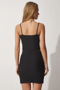 Happiness İstanbul Sleeveless Crop Skirt Knitwear Set - Image 5