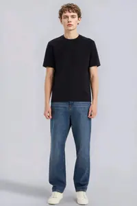 DeFacto 100% Cotton New Regular Fit Crew Neck Basic Plain Short Sleeve T-Shirt - Image 2
