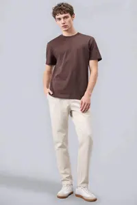 DeFacto 100% Cotton New Regular Fit Crew Neck Basic Plain Short Sleeve T-Shirt - Image 2