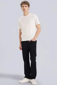DeFacto 100% Cotton New Regular Fit Crew Neck Basic Plain Short Sleeve T-Shirt - Image 2