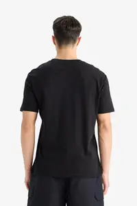 DeFacto 100% Cotton New Regular Fit Crew Neck Basic Plain Short Sleeve Black T-Shirt V7699az25sp - Image 7