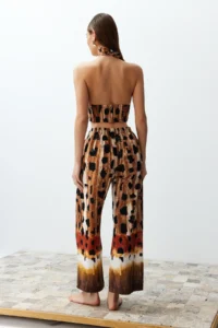 TRENDYOLMiLLA Abstract Patterned Weaving 100% Cotton Blouse Pants Beach Set - Image 6