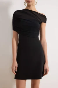 TRENDYOLMİLLA BlackTulle Detailed Weaving Short / Mini Elegant/Evening Dress - Image 3