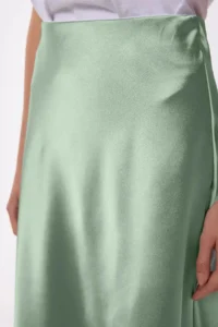 Hiccup High Waist Satin Midi Skirt - Image 4