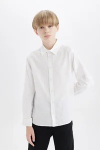DeFacto Boys' Long Sleeve linen look Shirt - Image 3
