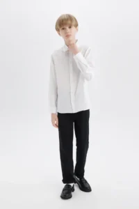 DeFacto Boys' Long Sleeve linen look Shirt - Image 4