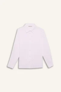 DeFacto Boy's Polo Neck Linen Look Long Sleeve Basic Plain Shirt W3236a625sm - Image 6