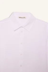 DeFacto Boy's Polo Neck Linen Look Long Sleeve Basic Plain Shirt W3236a625sm - Image 7