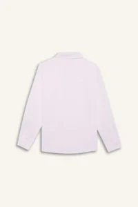 DeFacto Boy's Polo Neck Linen Look Long Sleeve Basic Plain Shirt W3236a625sm - Image 8