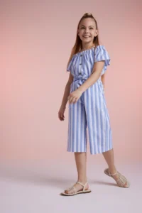 DeFacto Girl's Wide Leg Striped Linen Trousers W6742a623sm - Image 3