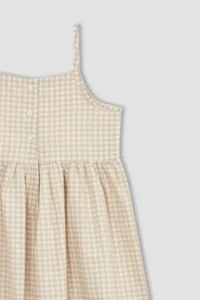 DeFacto Girl's Regular Fit Patterned Strappy Summer Poplin Dress - Image 7