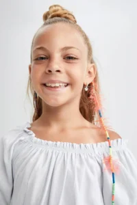 DeFacto Girl's Short Sleeve Cotton Linen Look Dress W7755a622sm - Image 5