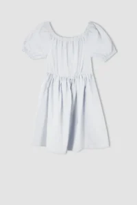 DeFacto Girl's Short Sleeve Cotton Linen Look Dress W7755a622sm - Image 7