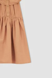 DeFacto Girl's Flexible Carmen Collar Short Sleeveless Poplin Dress - Image 2