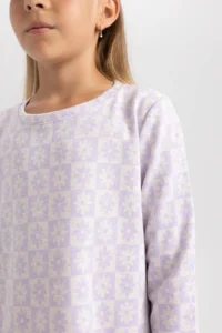 DeFacto Girl's Crew Neck Floral Long Sleeve Dress W8754a622sp - Image 4