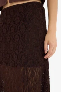 DeFacto High Waist Lace Maxi Skirt - Image 5