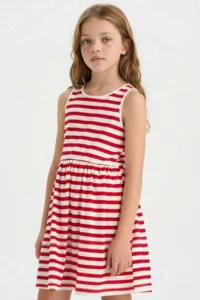 DeFacto Crew Neck Basic Straight Sleeveless Summer Dress Girl - Image 2