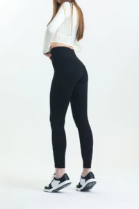 Domoda High Waist Slim Skinny Stretchy Knitted Black Leggings Trousers - Image 4