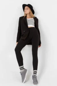 Domoda Black Fleece Inside, Elastic, Raised, Ribbed, Combining Interlock Winter Knitted Tights - Image 6