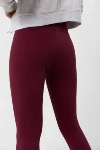 Domoda Burgundy Interlock Winter Knitted Tights with Fleece Inside, Elastic, Raised, Ribbed, Combining Interlock @verona - Image 5