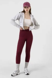 Domoda Burgundy Interlock Winter Knitted Tights with Fleece Inside, Elastic, Raised, Ribbed, Combining Interlock @verona - Image 6