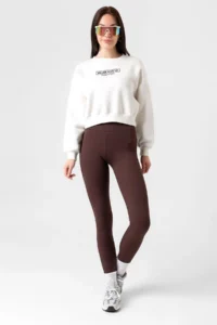 Domoda Dark Brown, Fleece Elastic, Raised, Ribbed, Combining Interlock Winter Knitted Tights @verona - Image 2
