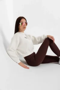 Domoda Dark Brown, Fleece Elastic, Raised, Ribbed, Combining Interlock Winter Knitted Tights @verona - Image 6
