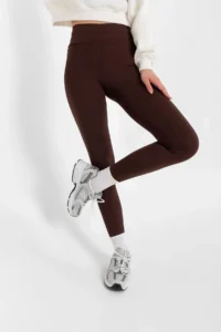Domoda Dark Brown, Fleece Elastic, Raised, Ribbed, Combining Interlock Winter Knitted Tights @verona - Image 8