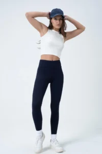 Domoda Navy Blue Fleece Inside, Elastic, Raised, Ribbed, Combining Interlock Winter Knitted Tights @verona - Image 2