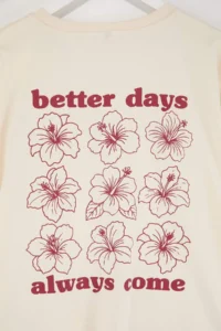 Trendyol Curve Ecru 100% Cotton Oversized/Wide Pattern Front Back Printed Knitting Plus Size T-Shirt - Image 6